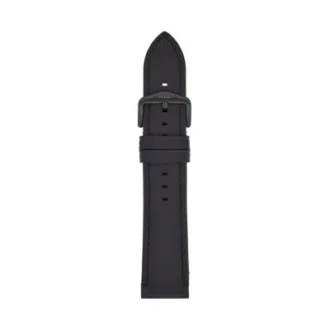 22 mm schwarzes LiteHide™-Lederarmband