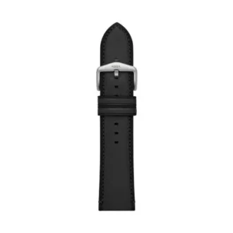 24 mm schwarzes LiteHide™-Lederarmband