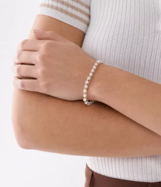 All Stacked Up Rosenquarz-Kettenarmband
