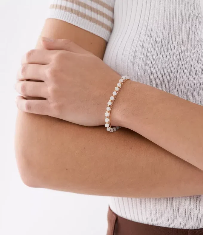 All Stacked Up Rosenquarz-Kettenarmband