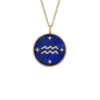 Aquarius Sutton Zodiac Goldfarbene Edelstahl-Halskette mit blauem Lapislazuli-Anhänger Aquarius Sutton Zodiac Goldfarbene Edelstahl-Halskette mit blauem Lapislazuli-Anhänger