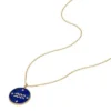 Aquarius Sutton Zodiac Goldfarbene Edelstahl-Halskette mit blauem Lapislazuli-Anhänger Aquarius Sutton Zodiac Goldfarbene Edelstahl-Halskette mit blauem Lapislazuli-Anhänger