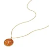 Aries Sutton Sternzeichen Goldfarbene Edelstahl-Halskette mit rotem Karneol-Anhänger Aries Sutton Sternzeichen Goldfarbene Edelstahl-Halskette mit rotem Karneol-Anhänger