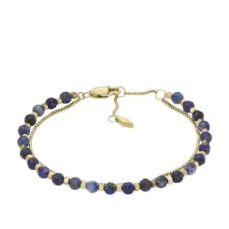 Armband mit gestapelten Perlen aus rekonstituiertem blauem Lapislazuli