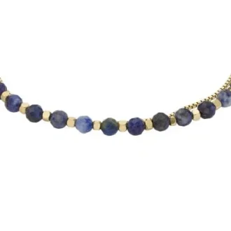 Armband mit gestapelten Perlen aus rekonstituiertem blauem Lapislazuli