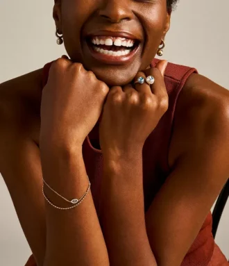 Bright Baubles Goldfarbener Messing-Toi-et-Moi-Ring