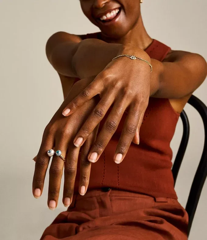 Bright Baubles Goldfarbener Messing-Toi-et-Moi-Ring Bright Baubles Goldfarbener Messing-Toi-et-Moi-Ring
