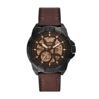 Bronson Automatikuhr aus braunem LiteHide™-Leder