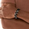 Bronson Leather Essentials Armband aus schwarzem Leder
