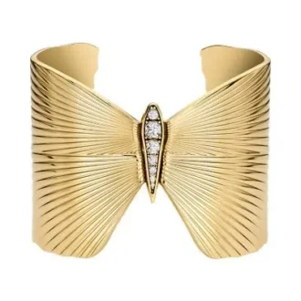 Butterfly Collection Armreif aus goldfarbenem Edelstahl