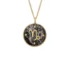 Capricorn Sutton Zodiac Goldfarbene Edelstahl-Halskette mit grauem Hämatit-Anhänger