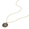 Capricorn Sutton Zodiac Goldfarbene Edelstahl-Halskette mit grauem Hämatit-Anhänger