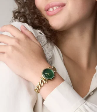 Carlie Dreizeigeruhr aus goldfarbenem Edelstahl