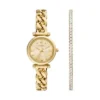 Carlie Dreizeigeruhr aus goldfarbenem Edelstahl mit Armband Carlie Dreizeigeruhr aus goldfarbenem Edelstahl mit Armband