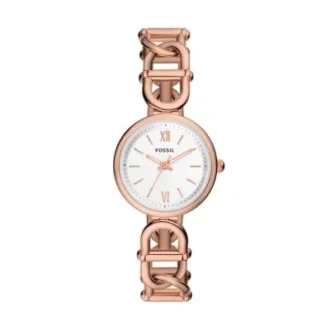 Carlie Dreizeigeruhr aus roségoldfarbenem Edelstahl