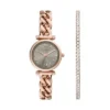 Carlie Dreizeigeruhr aus roségoldfarbenem Edelstahl mit Armband