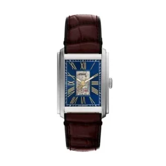 Carraway Automatikuhr aus braunem Krokodilleder