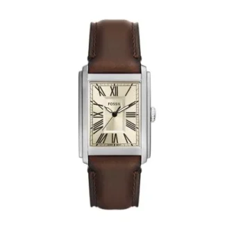 Carraway Dreizeigeruhr mit braunem Lederarmband
