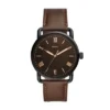 Copeland 42 mm Dreizeigeruhr mit braunem Lederarmband