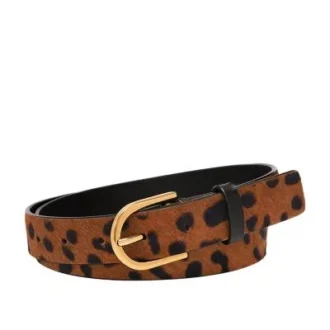 D-Link-Gürtel aus Haarcalf-Leder mit Leopardenmuster