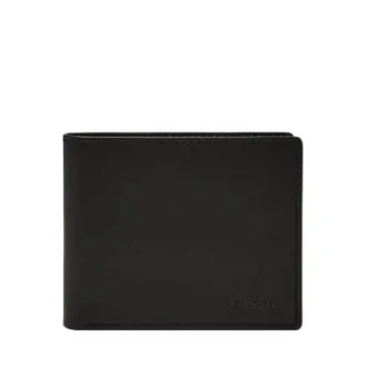 Derrick Leder-Bifold-Geldbörse mit RFID-Schutz und Ausweisfach