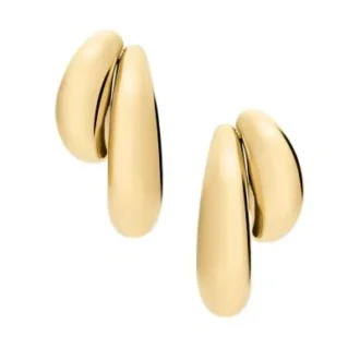 Domed Collection Goldfarbene Statement-Ohrringe aus Edelstahl