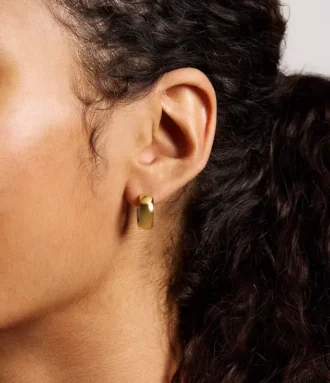 Ellis Domed Collection Zweifarbige Ohrringe aus Edelstahl