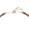 Ellis Glitz Disc Armband aus mittelbraunem Leder Ellis Glitz Disc Armband aus mittelbraunem Leder