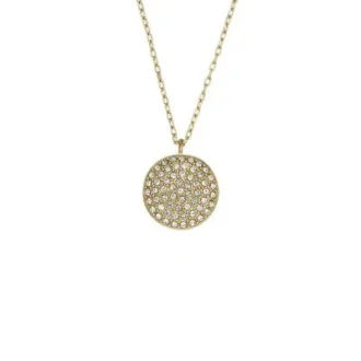Ellis Glitz Disc Goldfarbene Edelstahl-Kettenhalskette