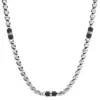 Ellis Halskette aus schwarzem Marmor und Edelstahlperlen Ellis Halskette aus schwarzem Marmor und Edelstahlperlen