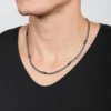 Ellis Halskette aus schwarzem Marmor und Edelstahlperlen Ellis Halskette aus schwarzem Marmor und Edelstahlperlen