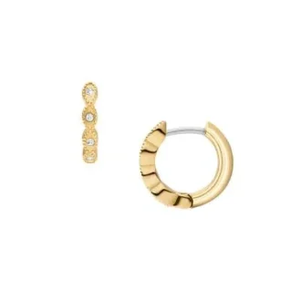 Ellis Pavé Glitz Goldfarbene Edelstahl-Creolen