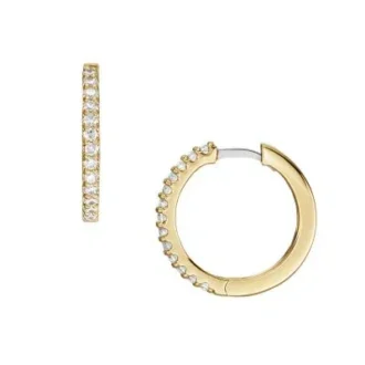 Ellis Pavé Glitz Goldfarbene Messing-Creolen