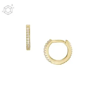 Ellis Pavé Glitz Goldfarbene Ohrringe aus Sterlingsilber