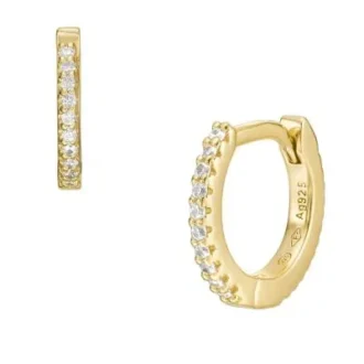 Ellis Pavé Glitz Goldfarbene Ohrringe aus Sterlingsilber