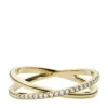 Ellis Pavé Glitz Goldfarbener Edelstahl-Bandring