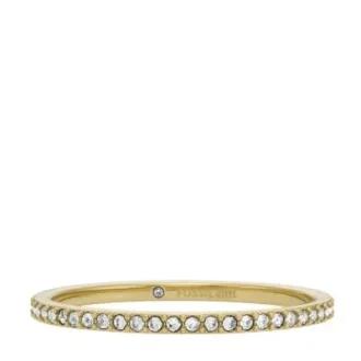 Ellis Pavé Glitz Goldfarbener Edelstahl-Bandring