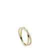 Ellis Pavé Glitz Goldfarbener Edelstahl-Bandring