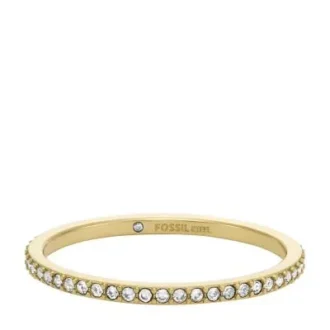 Ellis Pavé Glitz Goldfarbener Edelstahl-Bandring