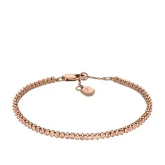 Ellis Pavé Glitz Roségoldfarbenes Messing-Tennisarmband