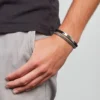 Ellis Schwarzes Nylon- und Edelstahl-Doppelarmband