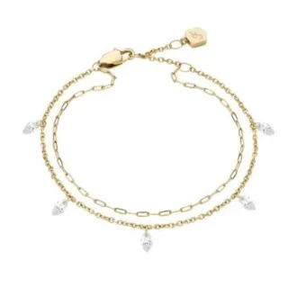 Ellis Shaky Glitz goldfarbenes Edelstahl-Mehrstrangarmband