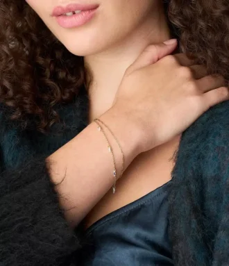 Ellis Shaky Glitz goldfarbenes Edelstahl-Mehrstrangarmband