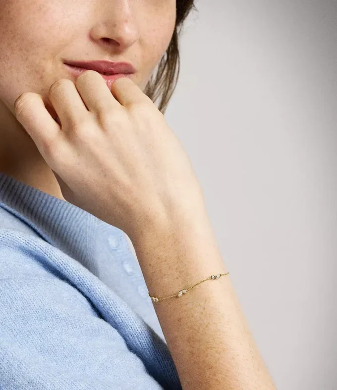 Ellis Toi Et Moi Armband aus goldfarbenem Messing