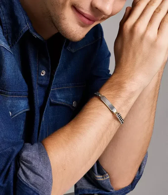 Ellis Zweifarbiges Edelstahl-ID-Armband Ellis Zweifarbiges Edelstahl-ID-Armband