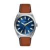 Everett Dreizeigeruhr mit Datum, braunes Lederarmband