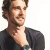 Everett Dreizeigeruhr mit Datum, braunes Lederarmband