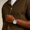 Everett Dreizeigeruhr mit Datum, braunes Lederarmband