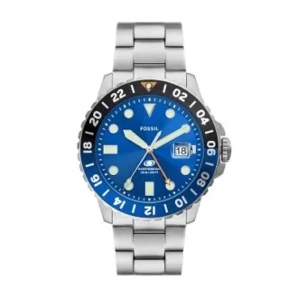 Fossil Blue GMT Edelstahluhr