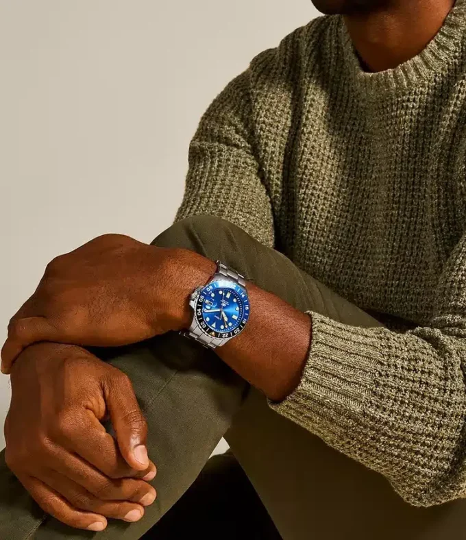 Fossil Blue GMT Edelstahluhr